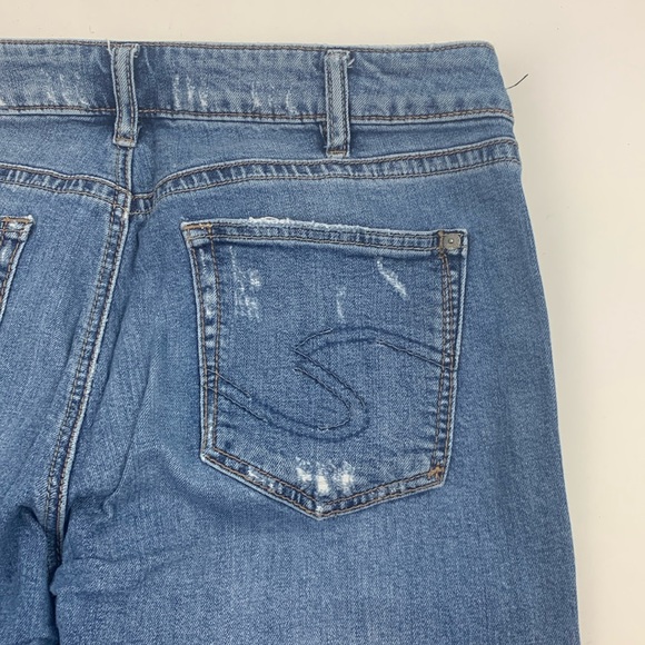 Silver Jeans Avery Slim Crop Size 31 Stretch Medium wash denim distressed NWOT - Picture 10 of 14